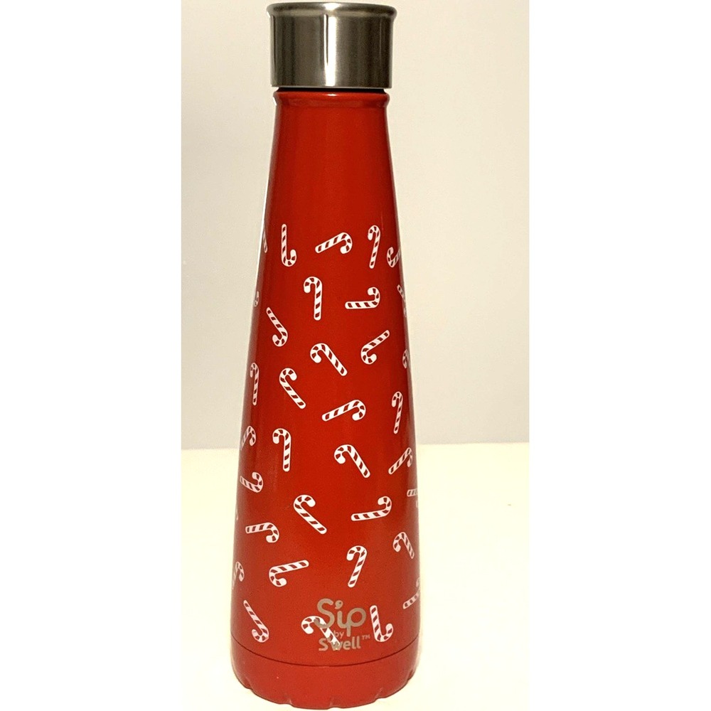 Swell Sip Bottle 15oz Candy Cane Water Bottle‎ Red Stainless Steel